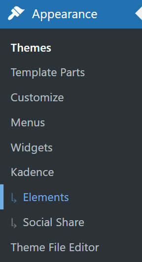Kadence Elements Sidebar
